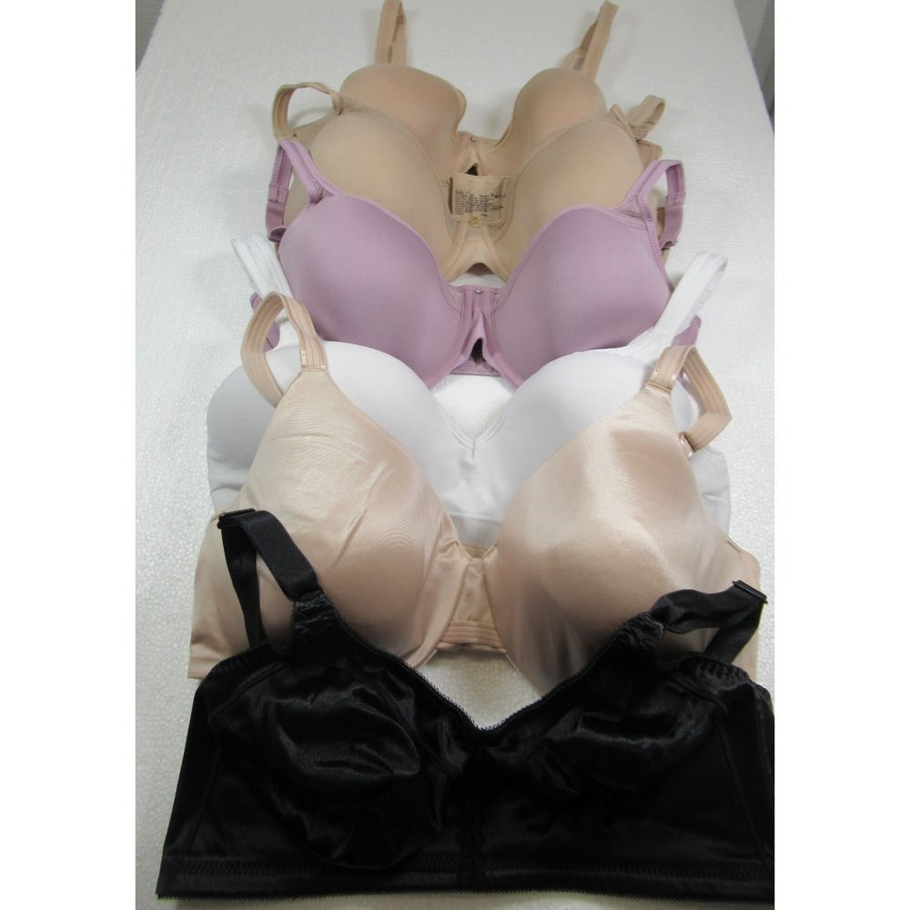 6 Bali Bras Lot Bundle 38D Purple Beige Black Underwire Wireless 3439 3W11 3463